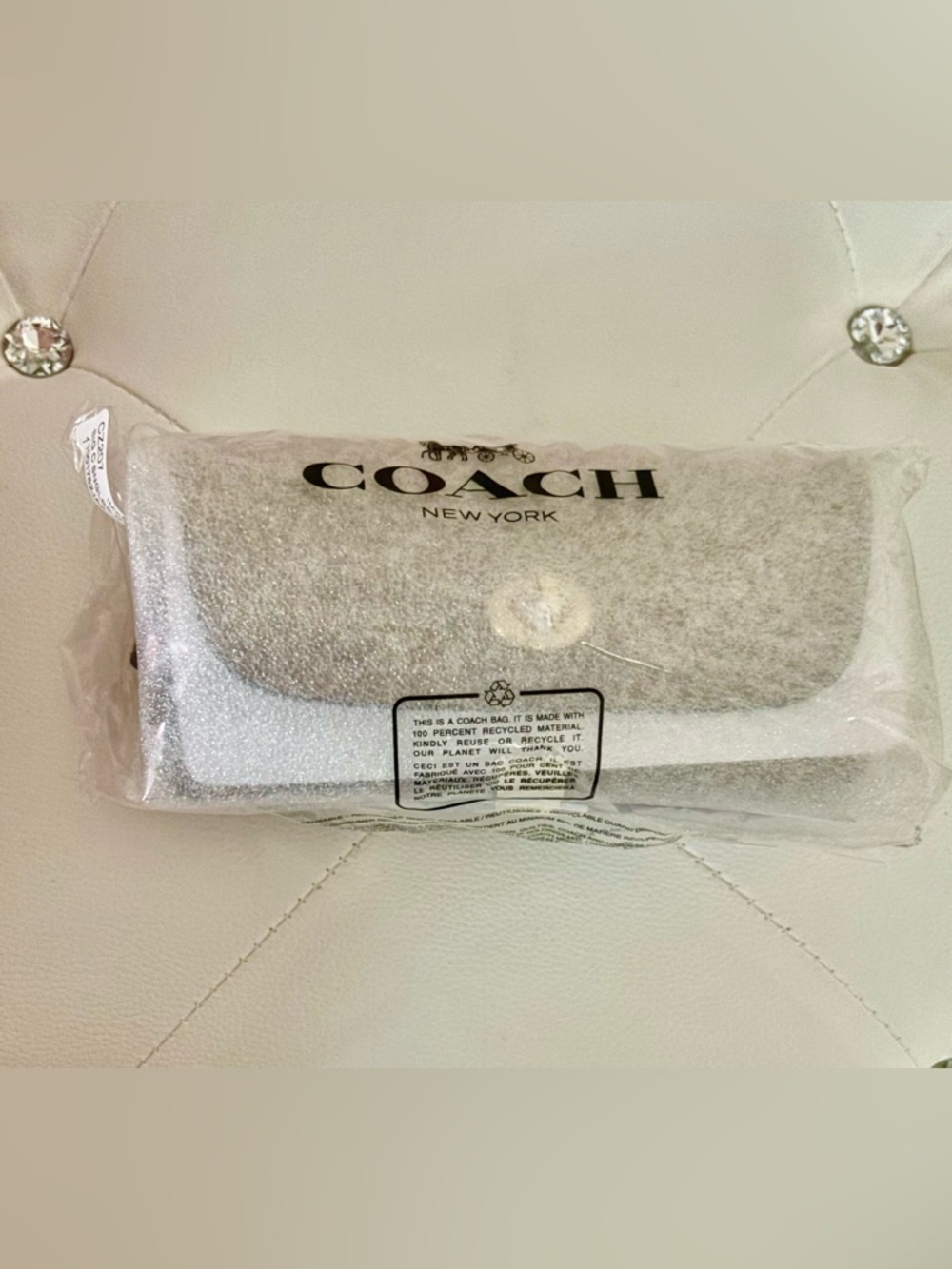 NEW Coach Signature Print Tan Brown Multi Coated Canvas Leather Sunglasses Case - Picture 2 of 15